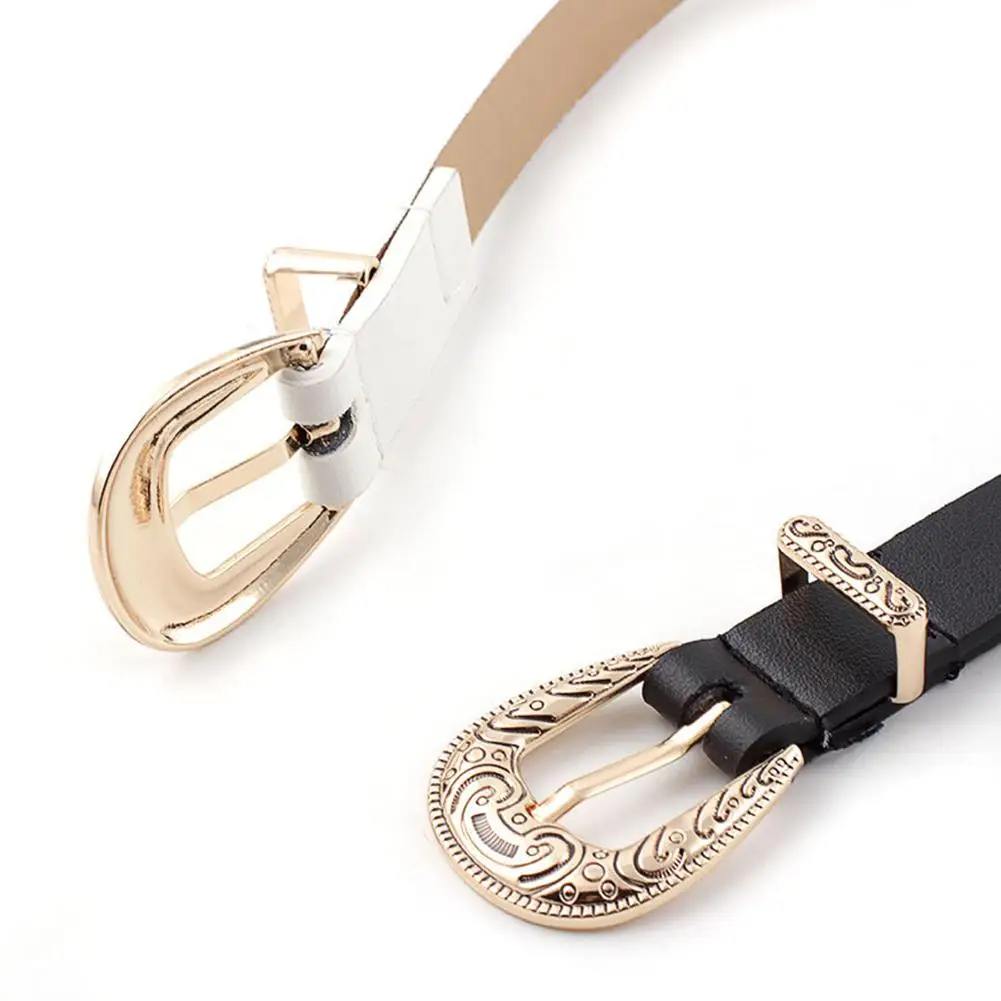 

MISSKY Women Belt Retro Style Casual All Match Thin Metal Buckle Waist Belt Female Accessory Women Belts