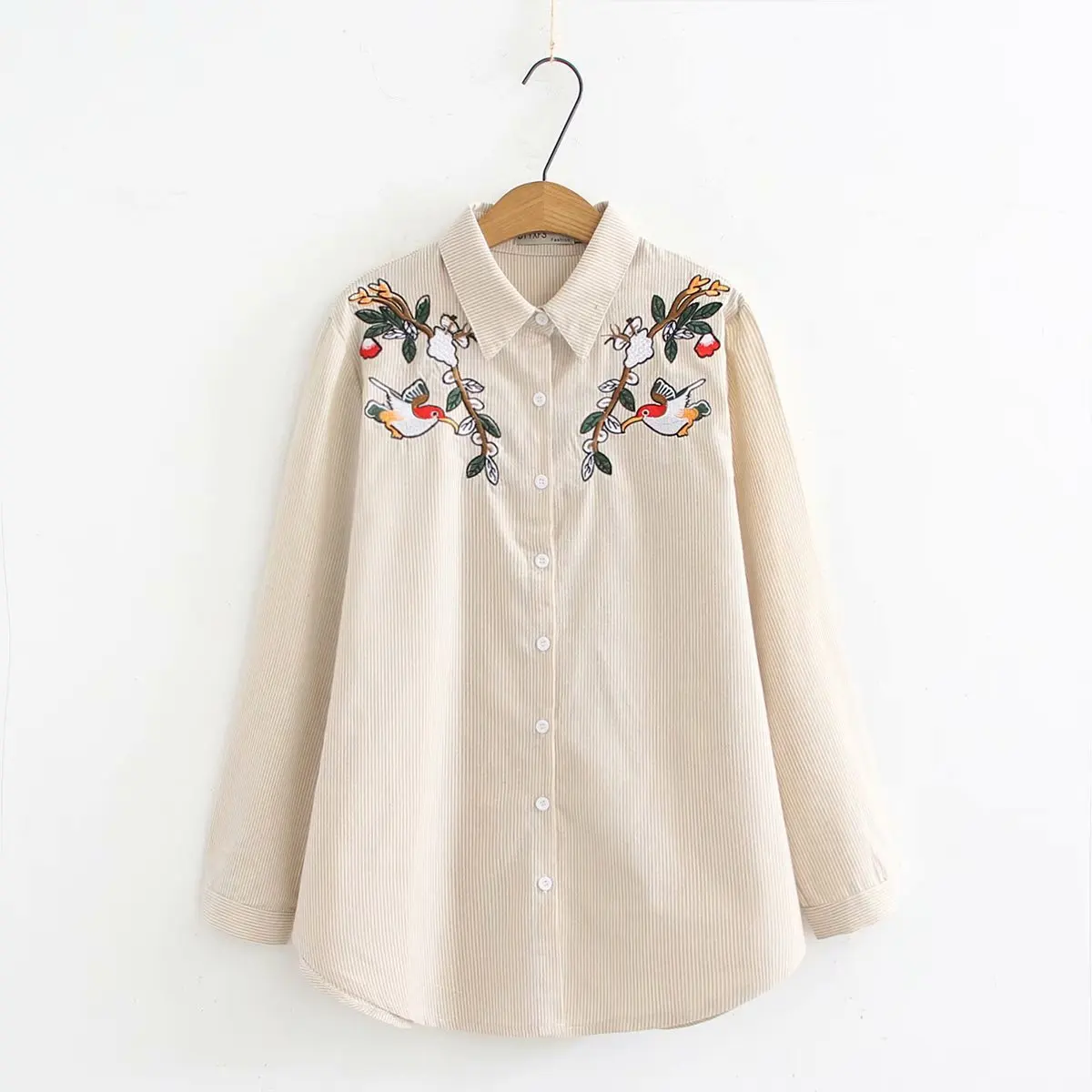 Женская блузка с длинным рукавом свободная повседневная рубашка в полоску