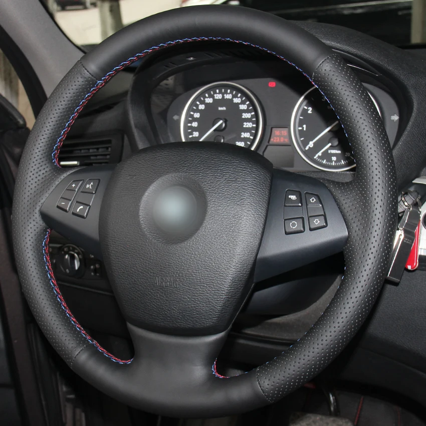 DIY Car Accessories Black Artificial Leather Comfortable Steering Wheel Cover for BMW E70 X5 2008 2009 2010 2011 2012 2013 | Автомобили и
