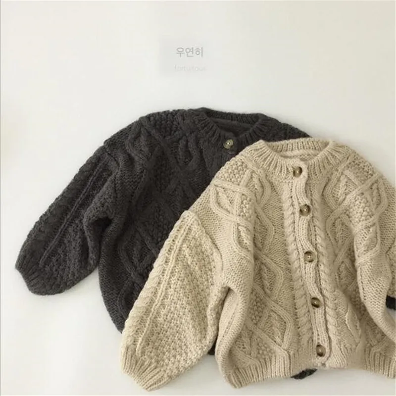 

Winter Kids Cardigan Sweater Baby Girls Cardigan Woolen Knitted Children Sweaters Coat Toddler Cardigans For Boy Girls Sweater