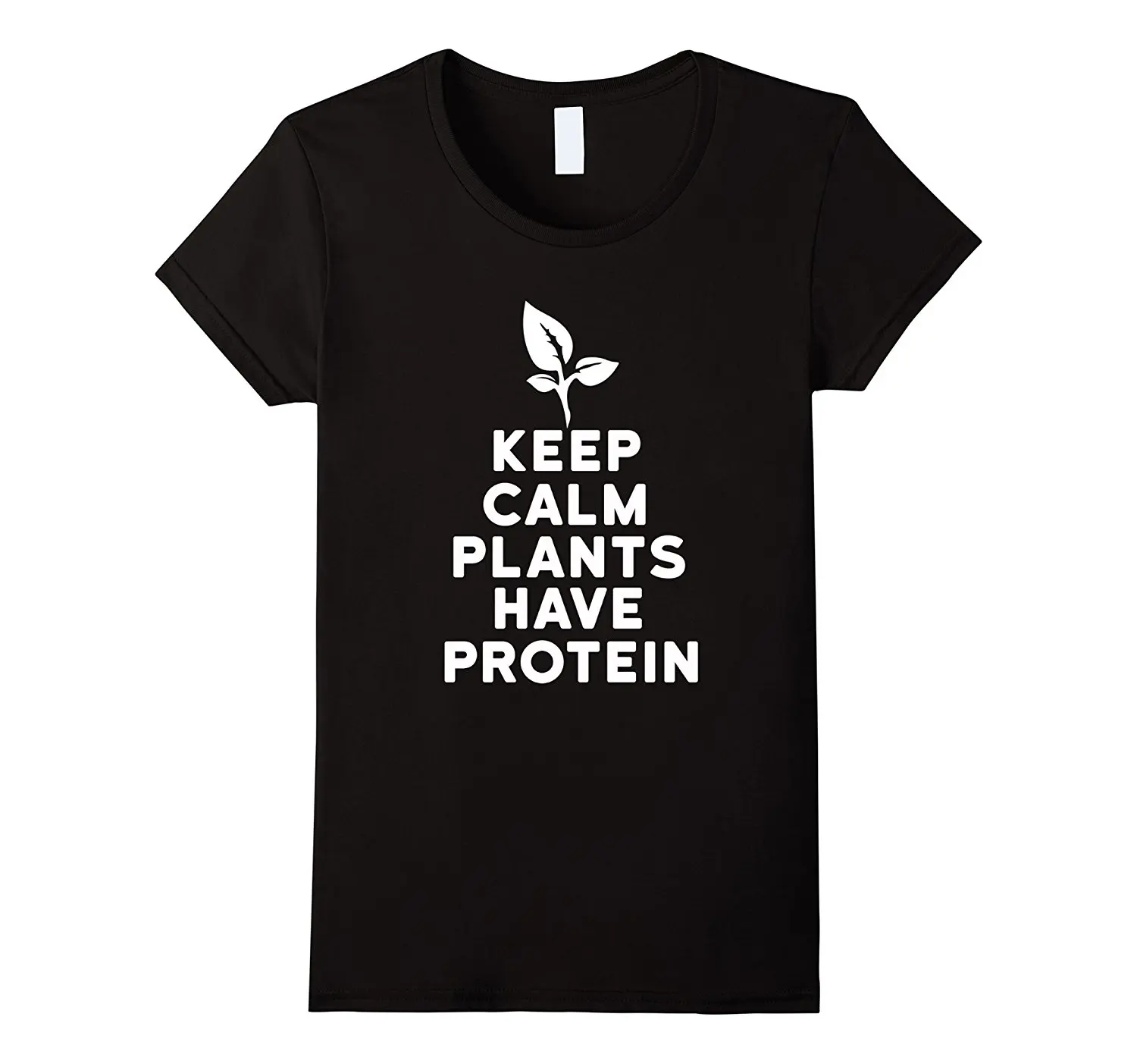 Забавные веган Вегетарианская Футболка Keep Calm Plants Have Protein Женская Harajuku Kawaii