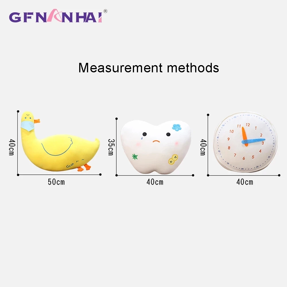 

40/50CM Cute Love Your Teeth Plush Toys Lovely Duck Tooth Decay Clock Pillow Stuffed Soft Cushion for Kids Baby Habit Gifts