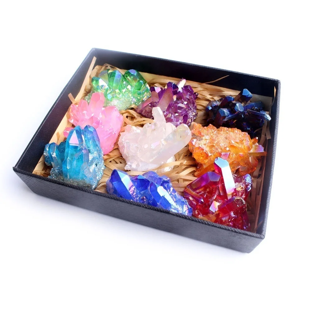 Новый гальванический Кристалл кварц кластера Vug красный 7 Чакра рокстоун