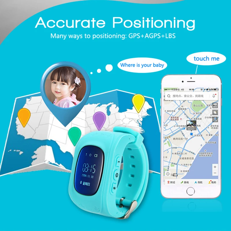 Q50 gps детские часы SOS Вызов GSM GPRS смарт трек расположение трекер Смарт для детей