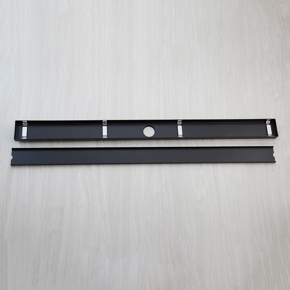 Матовый черный Невидимый Слив для пола в ванной комнате от KEMAIDI прямоугольный