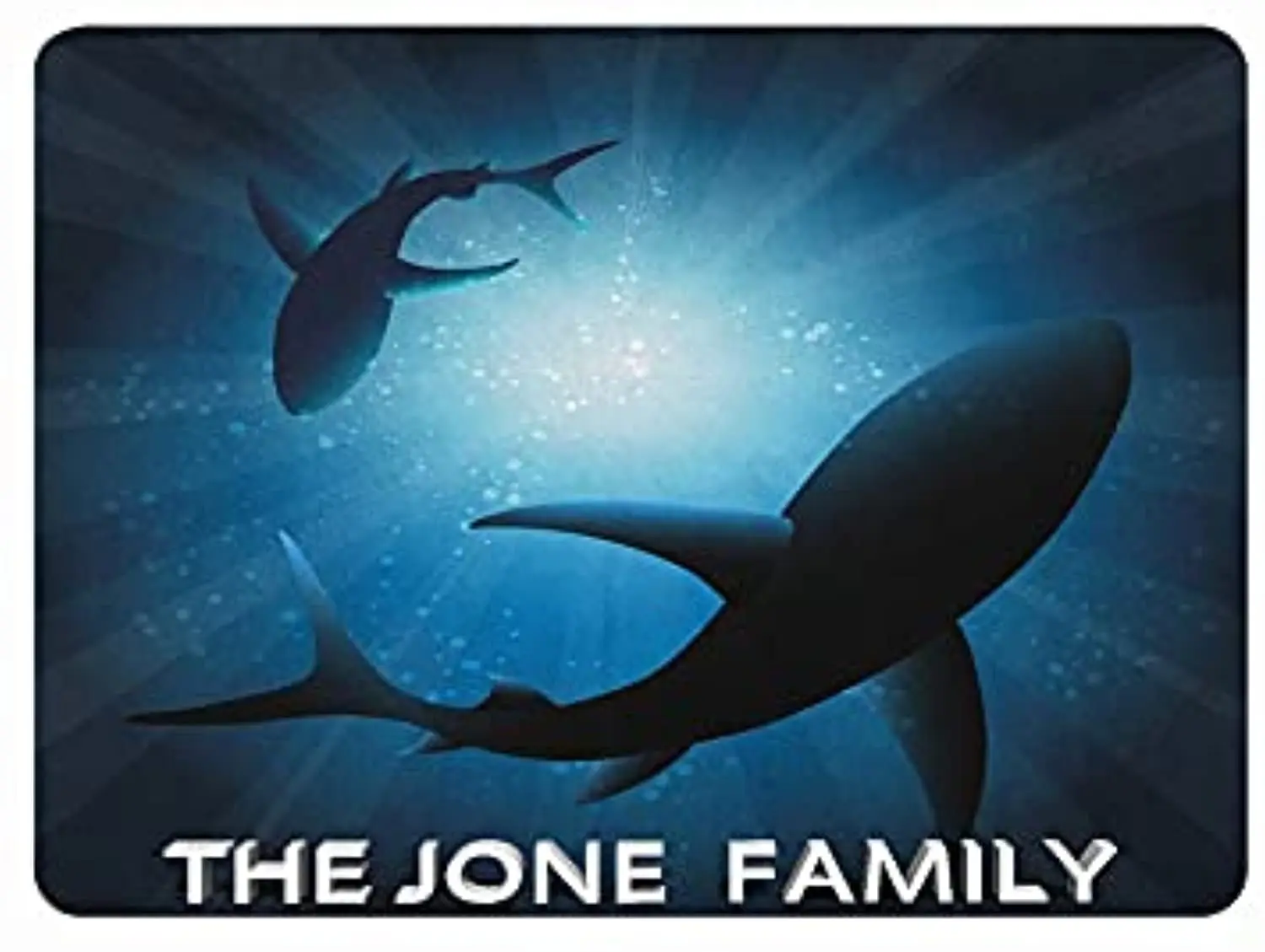 

Personalized Shark Sign, Silhouettes of Fish Swimming in The Mysterious sea Scenery of The Twilight Night Moon, Wall Art