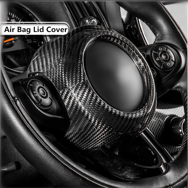 

Real Carbon Fiber Car Steering Wheel Panel Sticker Air Bag Lid Cover for Mini Cooper F54 F55 F56 F57 F60 Interior Styling Part