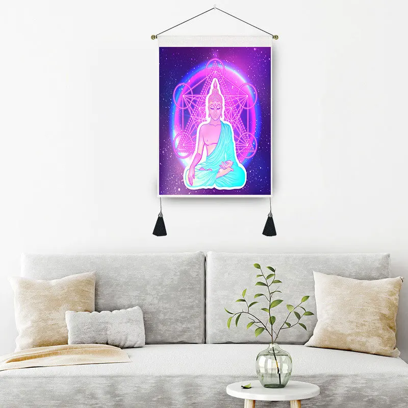 С психоделической мандалой Йога Для мужчин в качестве фона для дивана и фазы