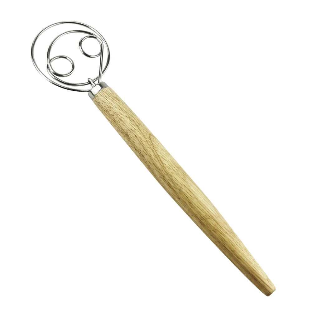 Wood Handle Stainless Steel Spiral Whisk Kitchen Egg Beaters Tool Cream Stirring for Home Baking Cooking Kitchen Appliances