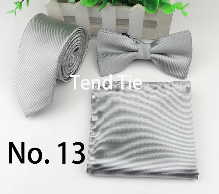 Strip Colorful Neck Tie Set For Men Slim Necktie Bowtie Handkerchief Suit Ties Cravat Butterfly Corbatas