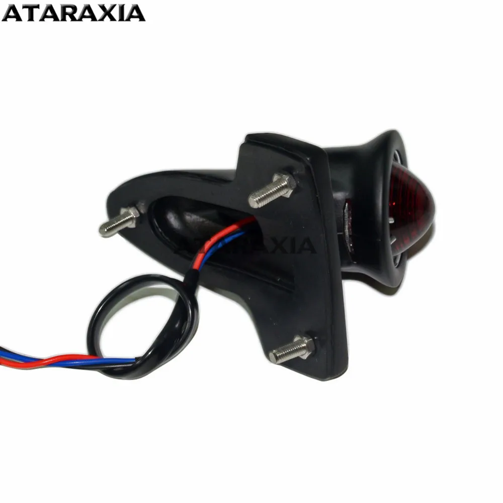 Задний черный полированный светодиодный тормозной фонарь с красными линзами для