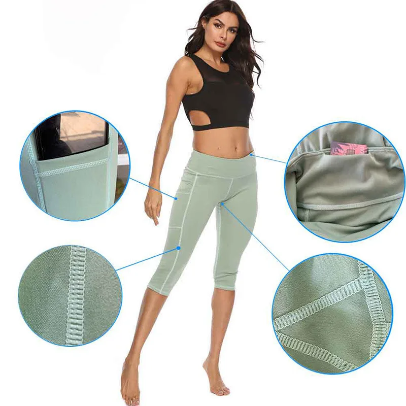 Новые быстросохнущие Леггинсы для йоги с карманами женские пикантные облегающие