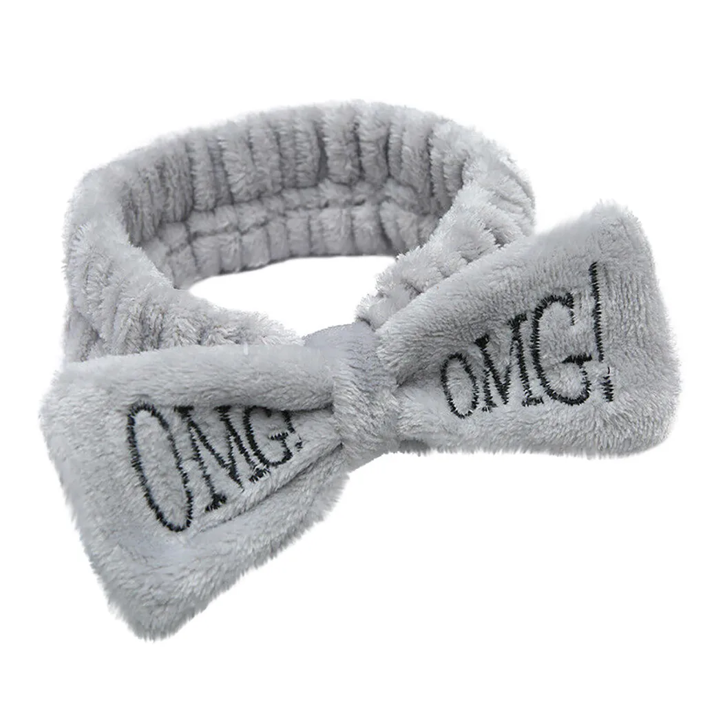Новое письмо OMG коралловый флис мягкий бант повязки для волос мыть лицо ободок Девушки Женщины Kroean плюшевые повязки волос Аксессуары# A