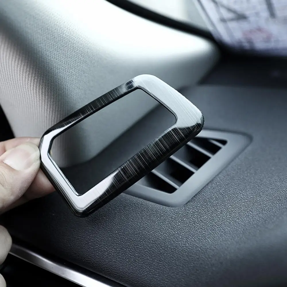 

2pcs Stainless Steel Black Brushed Dashboard Air Conditioning Vent Outlet Frame Trim Kit for Land Rover Discovery Sport 2015-18