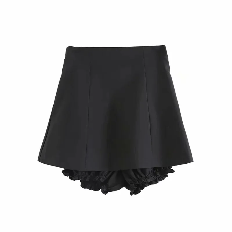 

TVVOVVIN 2021 Summer New Korean Niche Design High Waist A-line Culottes Solid Color Casual Campus Style Short Skirt 52r2