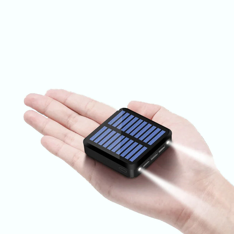 10000 мАч Солнечное зарядное устройство для iPhone Huawei Быстрая зарядка аккумулятор