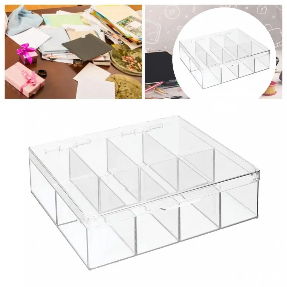 

Attractive Storage Box Durable Acrylic Exquisite Individual Grid Tea Storage Box Organizer Box Storage Case