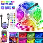 Светодиодная ленсветильник 1-30 м с Bluetooth, USB 5050, RGB-подсветильник ка, SMD, 5 в постоянного тока, гибкая светодиодная лента, лента для телевизора, настольного экрана, подсветильник Ки диода