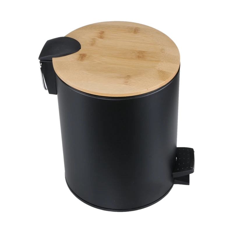 

Cosmetic Bin 5L Bamboo Stainless Steel with Soft Closure and Interior Bin Bathroom Bin Bin Softclose