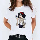 Женская футболка с героями мультфильмов, модная футболка с изображением Принцессы Диснея, Белоснежки, женская футболка с изображением Белоснежки и семи карликов, футболка Ulzzang