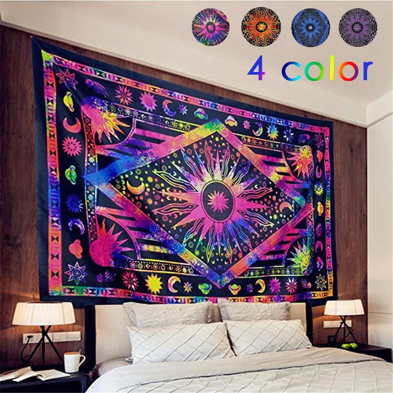 Мандала психоделический Небесный индийский Солнечный Тотем богемный гобелен