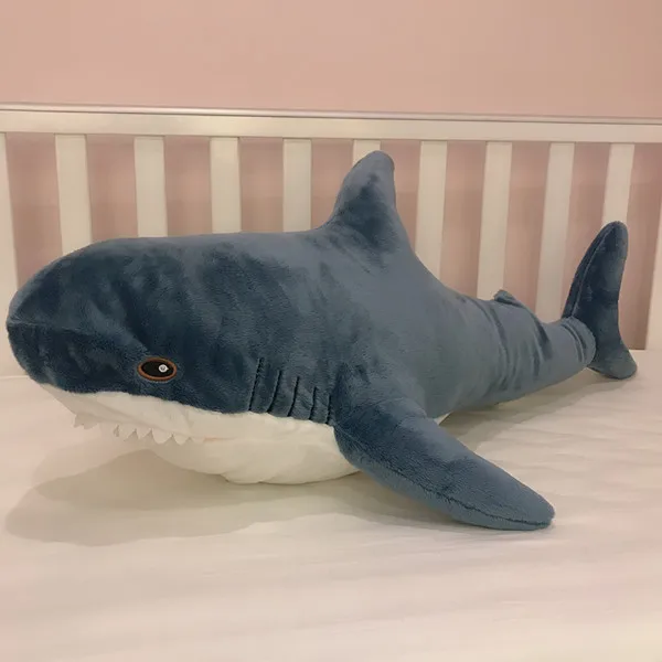 31.49"/39.37" Shark Soft Toy Pillow Stuffed Plush Toys pillow Fish Shark animal Boys Girls Creative Party Birthday Gift акула мягкая игрушка акула игруш - Цвет: Синий