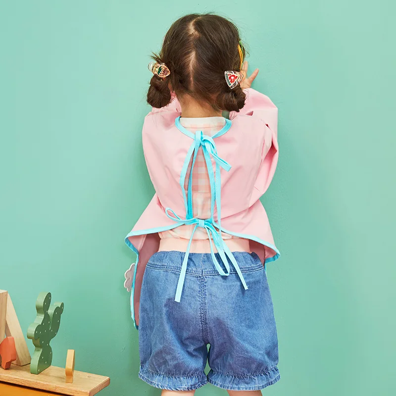 Модные детские нагрудники с единорогом водонепроницаемый фартук длинным