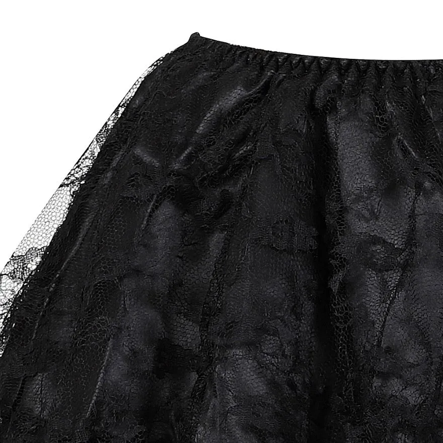 

Sexy Skirt Women Floral Lace Tulle Pleated Skirt Multilayer Showgirl Party Dance Skirts Match Corset Skirt Ruffly Plus Size 6XL