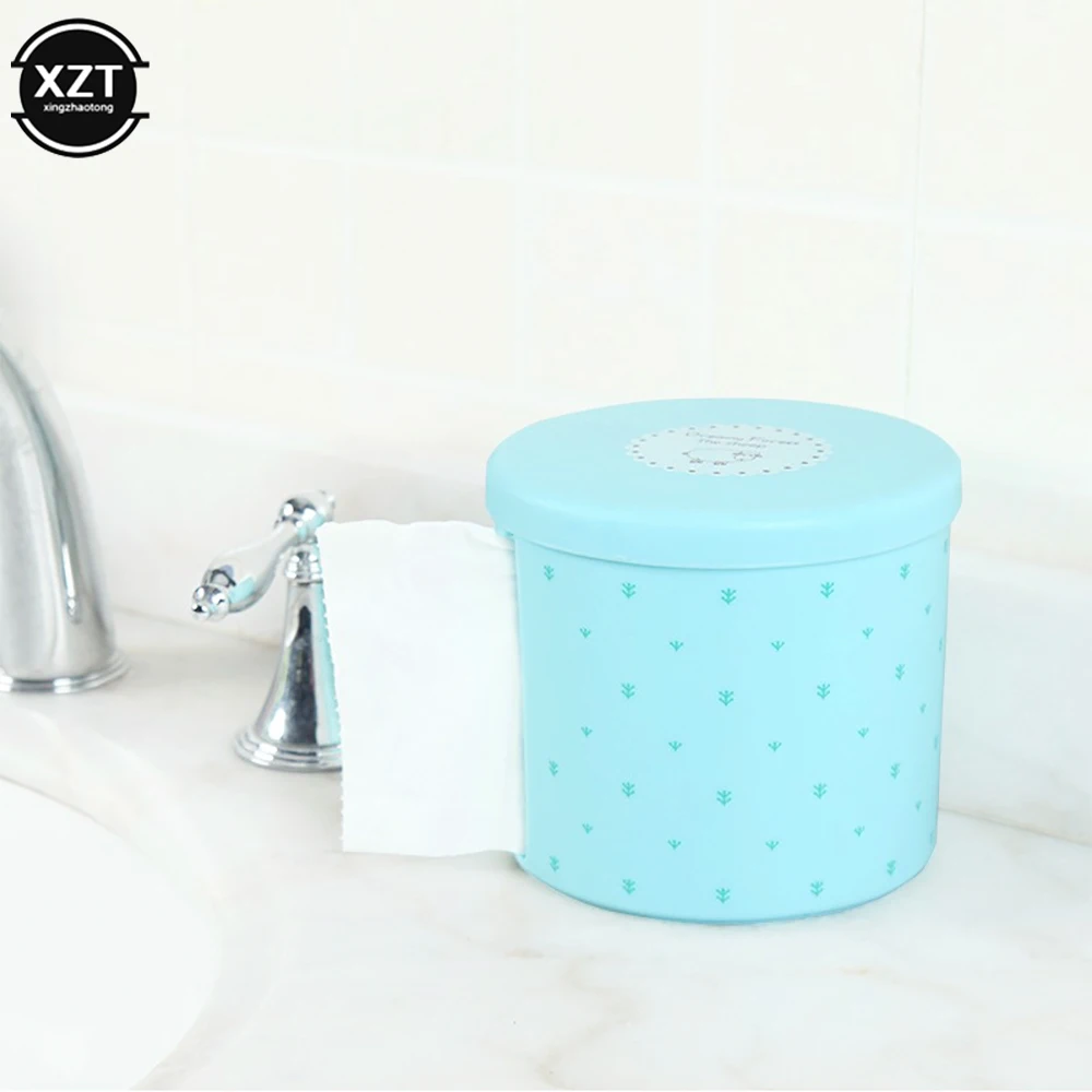 

Tissue Box Paper Holder Plastic Round Toilet Paper Box Organizer Storage Box Case Napkin Holder Home Kitchen Daily Necessities