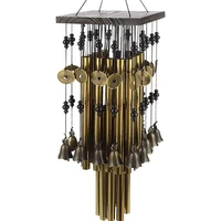 outdoor indoor metal tube wind chime with copper bell large windchimes for yard patio garden terrace decoration 80cm