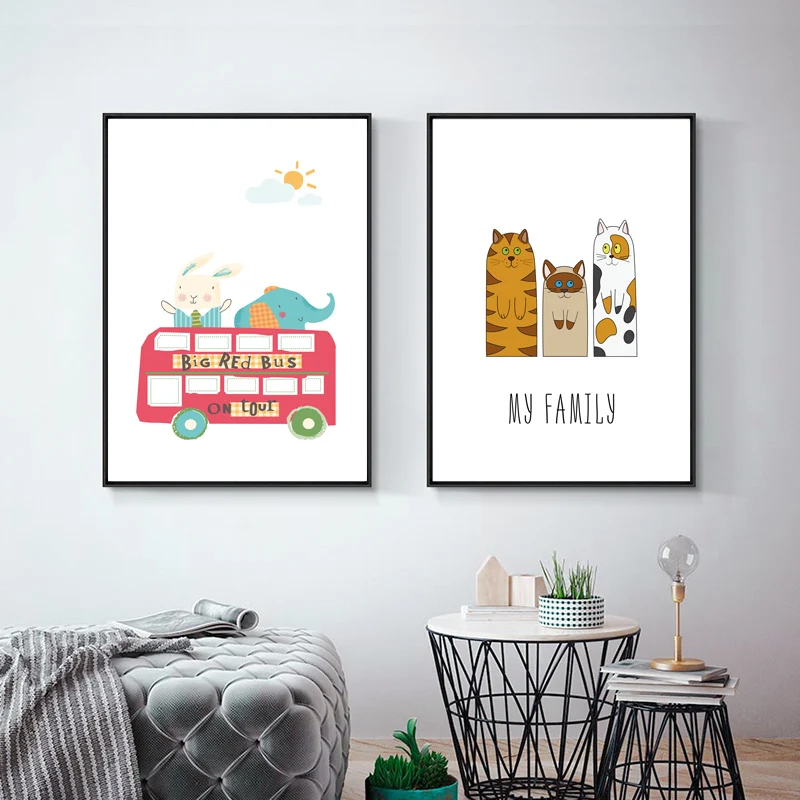 Милая собака живопись на холсте мультфильмы погода плакаты с зонтиками и