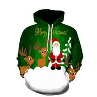 santa claus pattern womens fallwinter womens hoodie clothing fashion casual outdoor street style hoodie