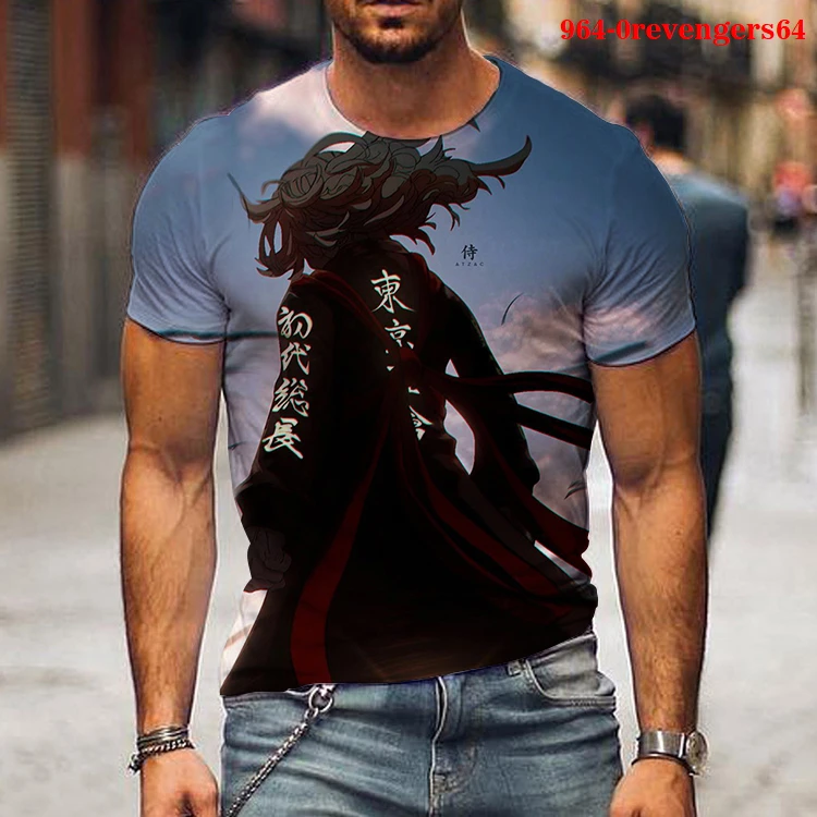 

Mens Streetwear Tees Shirts Anime Tokyo Revengers 3D Print Short Sleeve Casual Tshirts Hip Hop Harajuku Ulzzang T-Shirts Tops