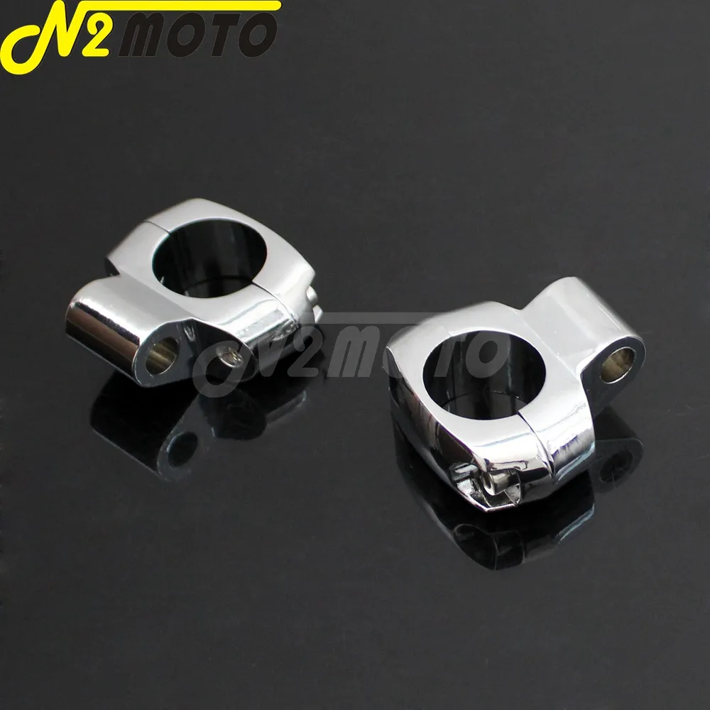 2 шт. Chrome зеркало заднего вида мотоцикла 1 &quotбар монтажный зажим держатель