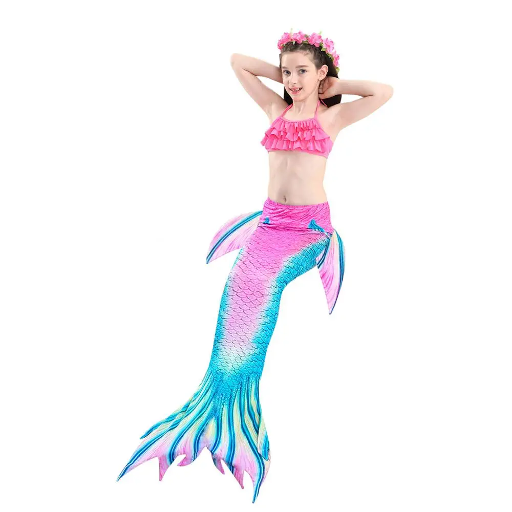 

Girls Mermaid Swimming Suit 3pcs Children Mermaid Tails Swimmable Swimsuit Kids Costumes Clothes Swimwear Bikini Sets Beachwear