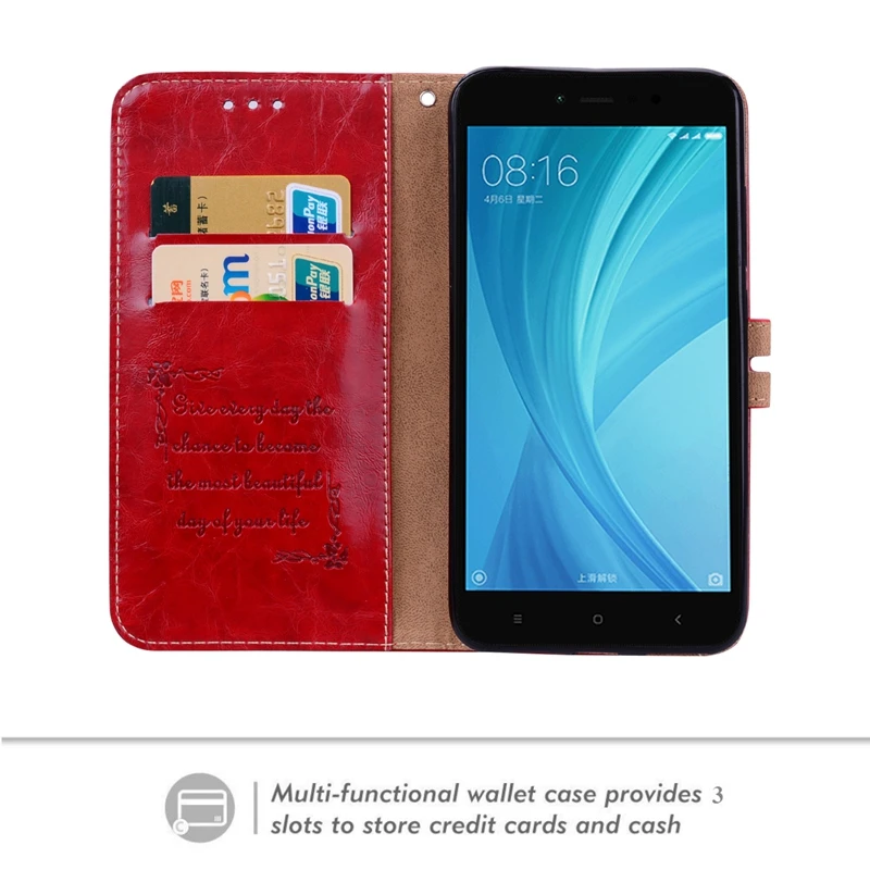 for Fundas Redmi 5A Luxury Leather Case on Xiaomi Flip Cover Xiomi Note 5a Prime 4A 4X 3S MI A1 Phone | Мобильные телефоны и