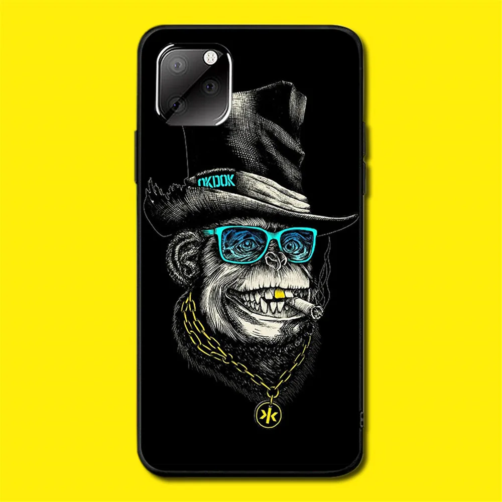 Чехол для Iphone 11 Pro 7Plus XR Se2 6s модный силиконовый мягкий черный чехол Orangutan 360