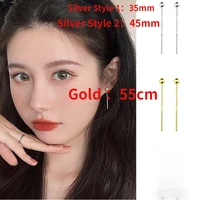 simple long tassel round bead drop earring korean personality women fashion gold plated earrings luxury women party jewelry