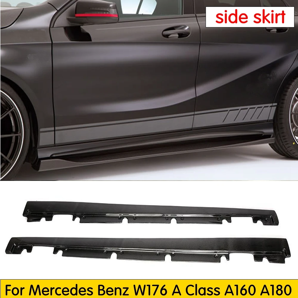 Боковые юбки из углеродного волокна фартук спойлер для Mercedes Benz W176 класс A160 A180 A200 A250 A45& CLA W117 CLA180 CLA45 AMG 13-17