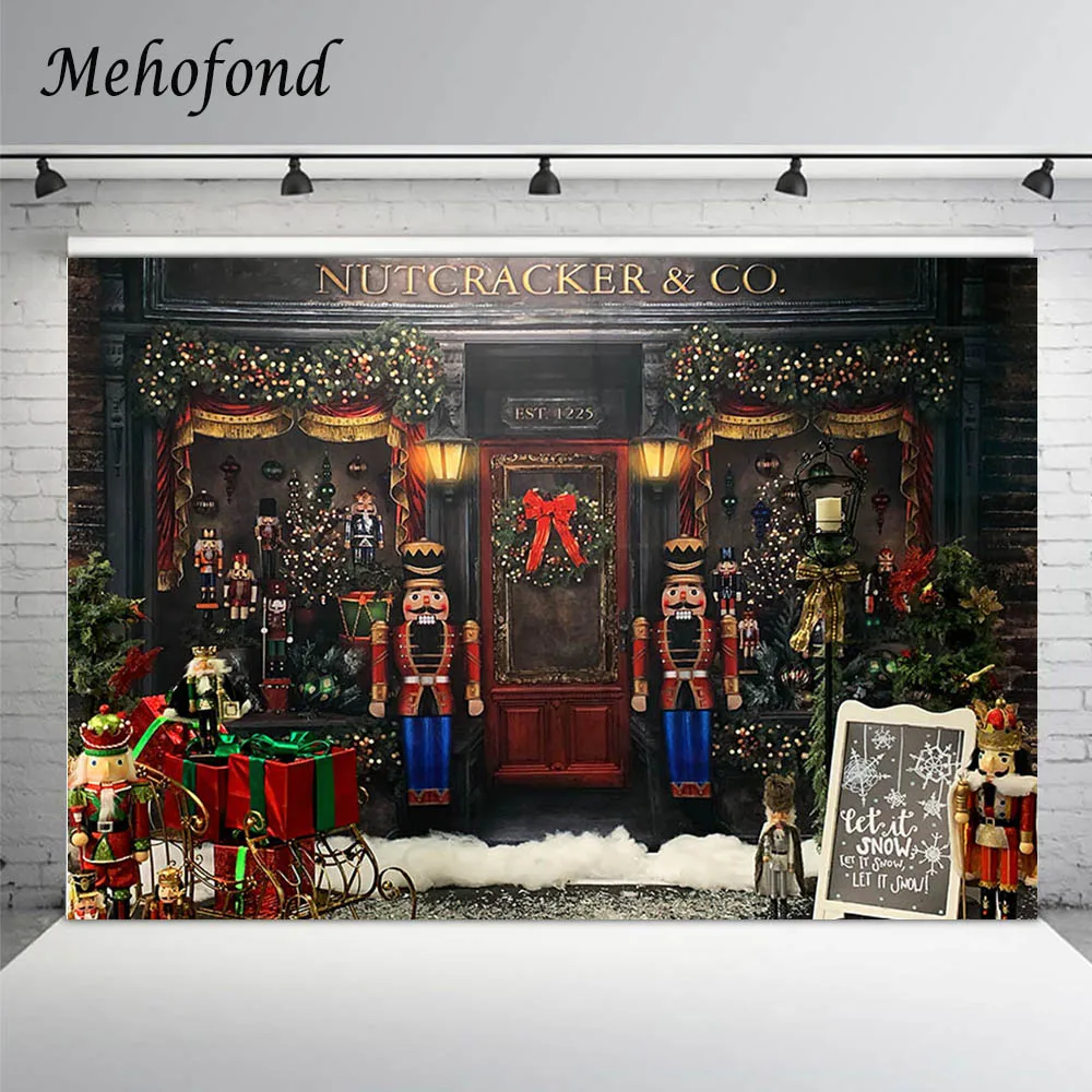 

Рождественский фон Mehofond для фотосъемки деревянный солдат марионетка с новым годом ребенок портрет фон фотостудия фотозона