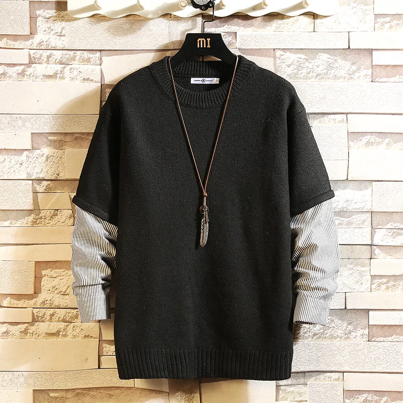 2021 New Sweaters Men'S Black Grey Long Sleeves Autumn Winter Pullover Knitted O-Neck Plus OverSize 5XL mens sweaters new classic simplicity pullover o neck sweater men long sleeves grey black teenagers sweaters