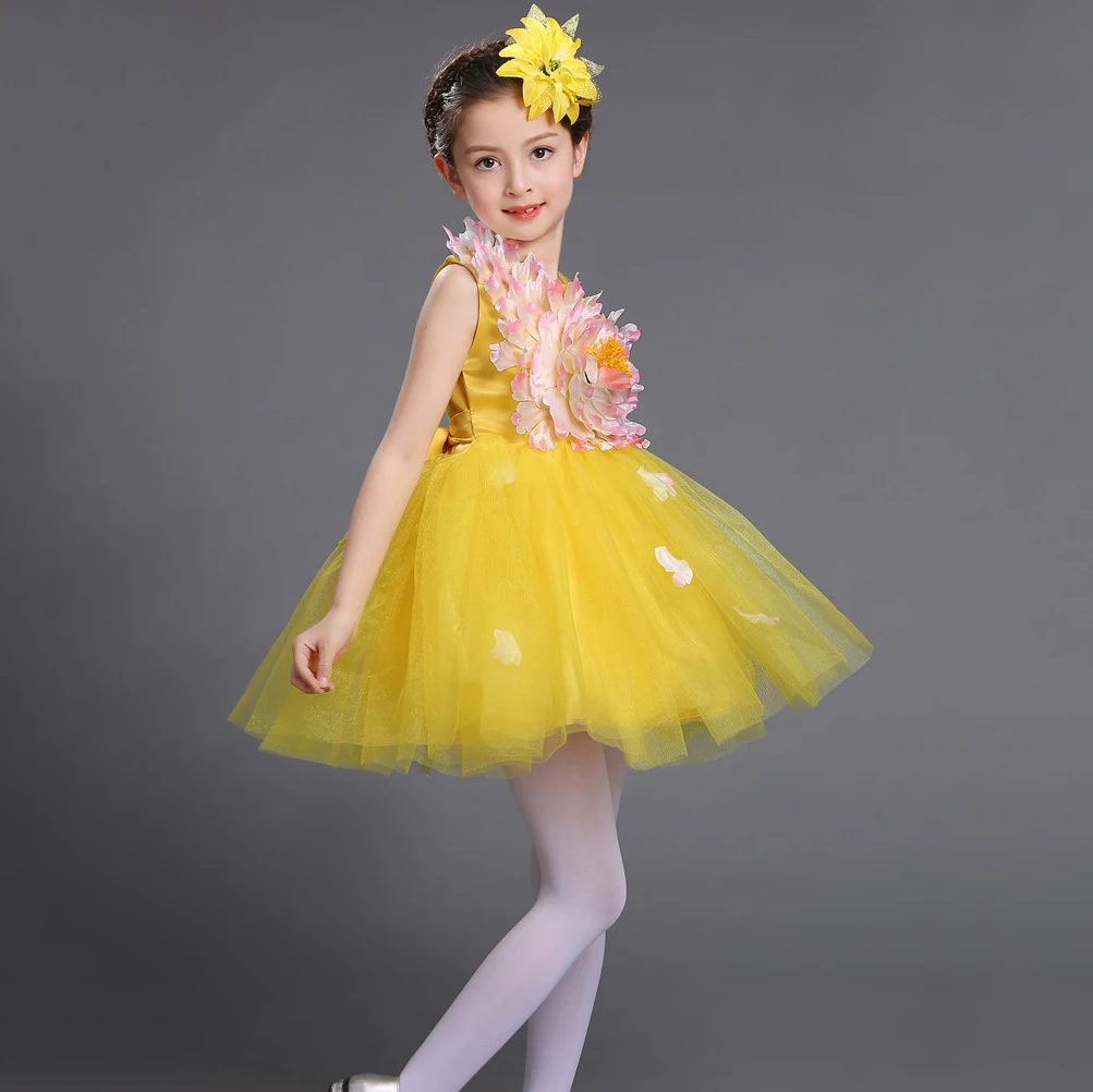 Детское рождественское платье для девочек с асимметричным вырезом и большим