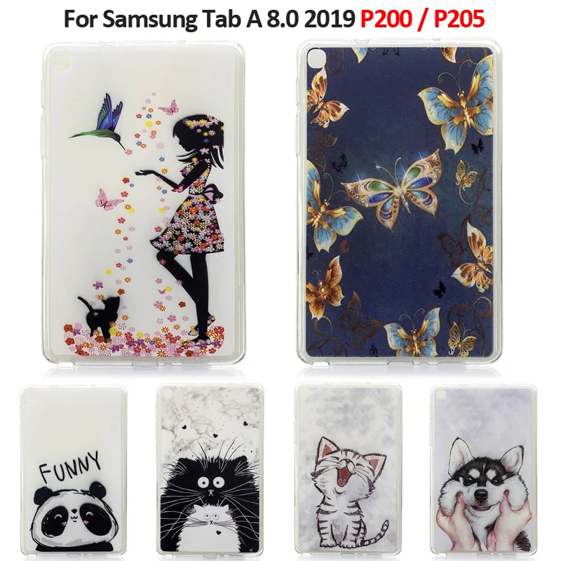 Кавайный чехол накладка на заднюю панель с рисунком кота щенка для samsung Galaxy Tab A 8