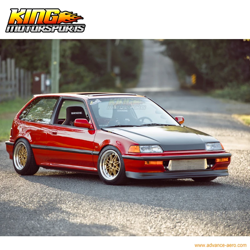 Подходит для 1990 1991 Honda Civic CS Style Уретановый передний бампер спойлер PU Global
