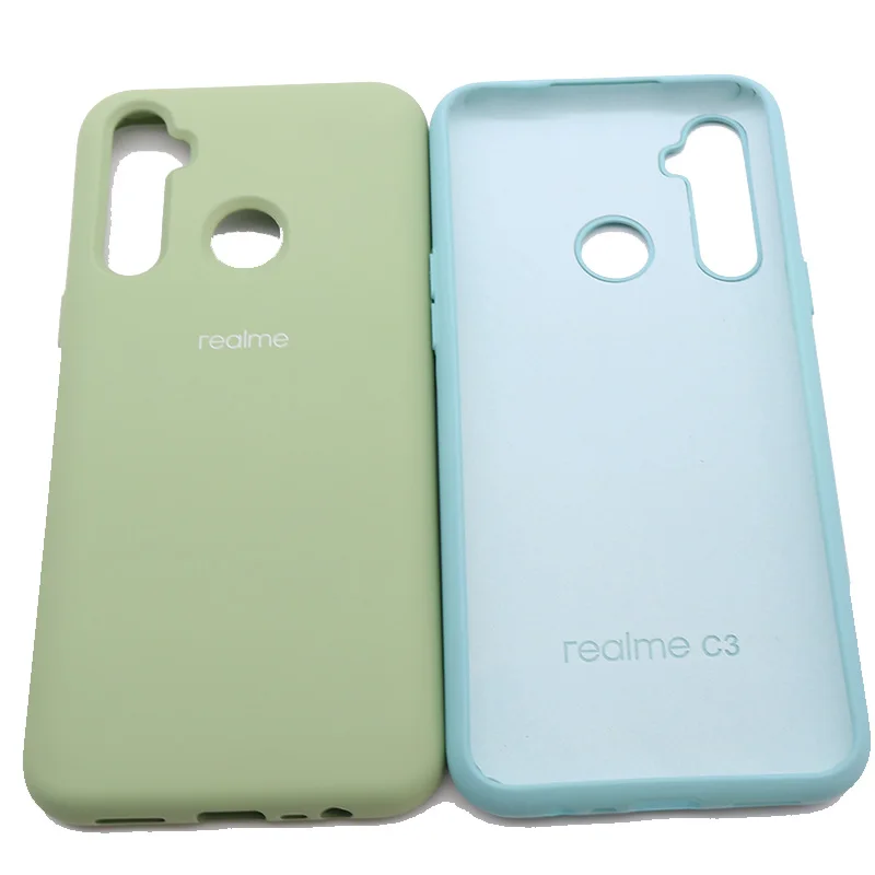 Оригинальный Realme C3 жидкий силиконовый чехол для телефона шелковистой мягкого на