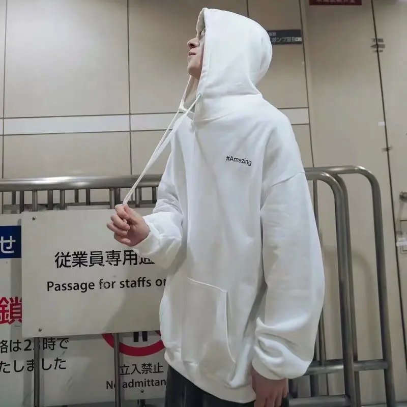 Мужской свитер с капюшоном брендовая свободная Осенняя рубашка в стиле хип-хоп ins