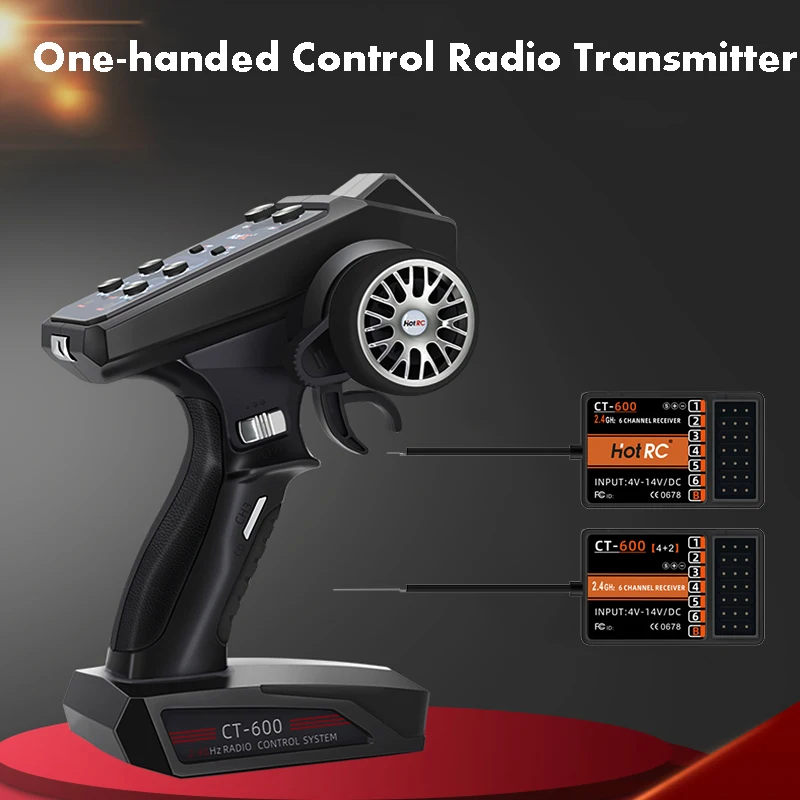 HotRC CT-600 CT400 2 4 GHz 6CH 4CH FHSS Одноручный радиопередатчик системы управления с