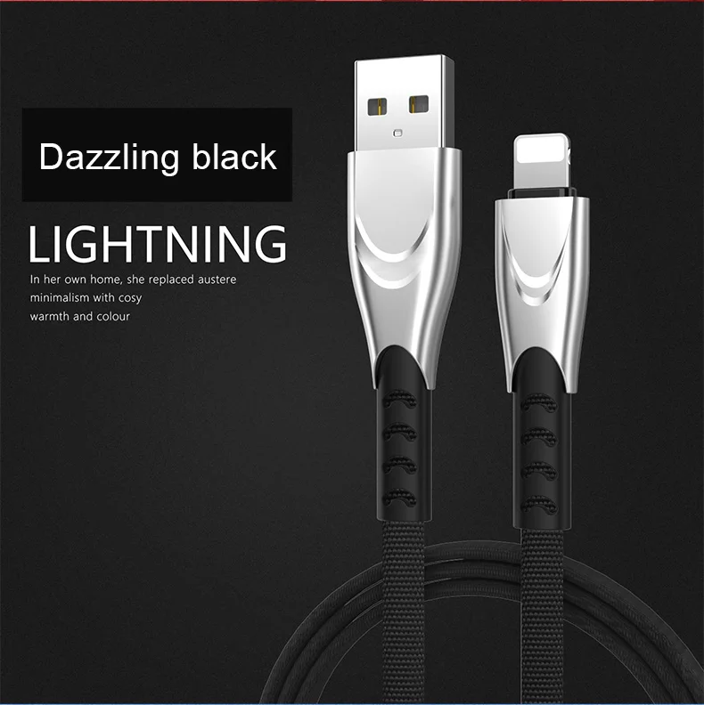 Кабель usb для зарядки телефона, кабель для быстрой зарядки, кабель для зарядки планшета и телефона apple для iphone 11 pro max xr, быстрая - Цвет: Черный