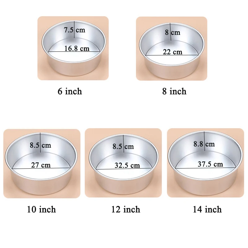 Круглая форма для кекса 6/14 дюйма съемное дно торта из алюминиевого сплава