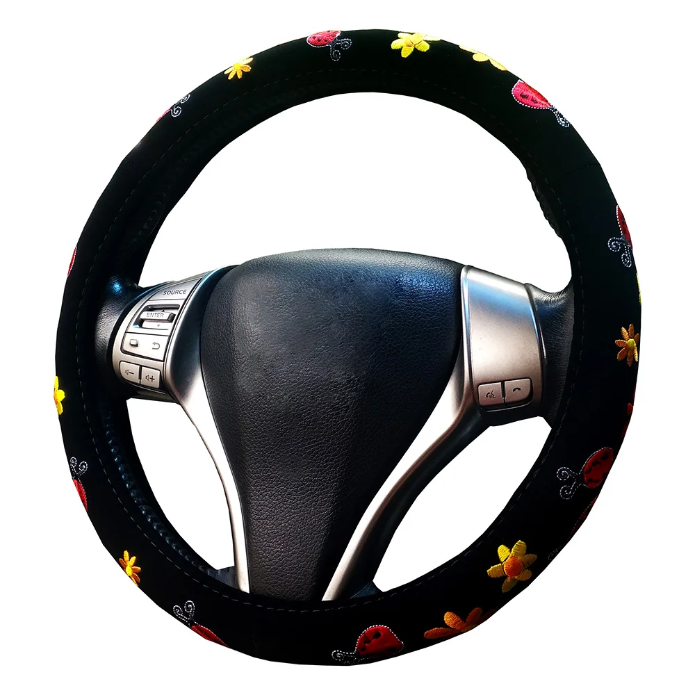 Для женщин вышитые универсальный чехол рулевого колеса автомобиля 4 Стиль Божья